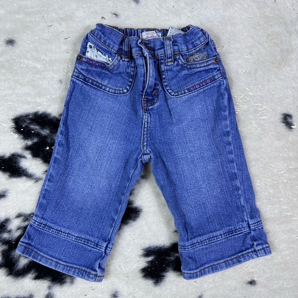 Levi Strauss Girls Medium Wash Butterfly Denim Jeans Size 4t
